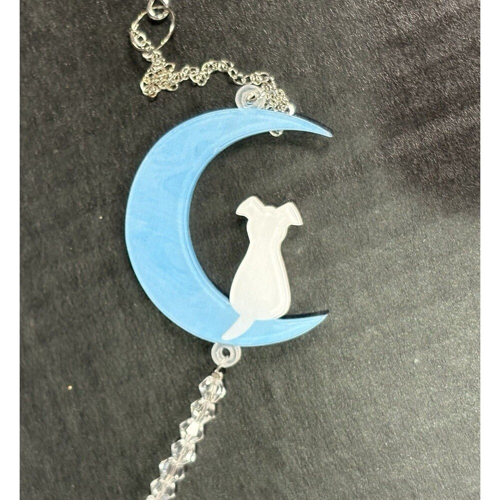 Pet Memorial Sun Catcher Pet Loss Gift Forever By Your Side Moon Dog Crystal